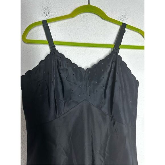 Barbizon Black Romantic Satine Embroidered Strap Cocktail Bohémien Dress Size 12 - Picture 2 of 14